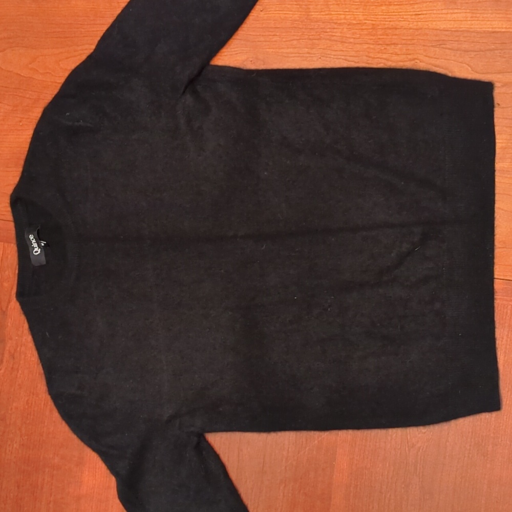 Quince Men’s Black Mongolian Cashmere Crew Neck Sweater Size M Long Sleeve